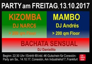 Kizomba/Mambo/Bachata Sensual Party @ Tanzschule Conexión | Frankfurt | Germany